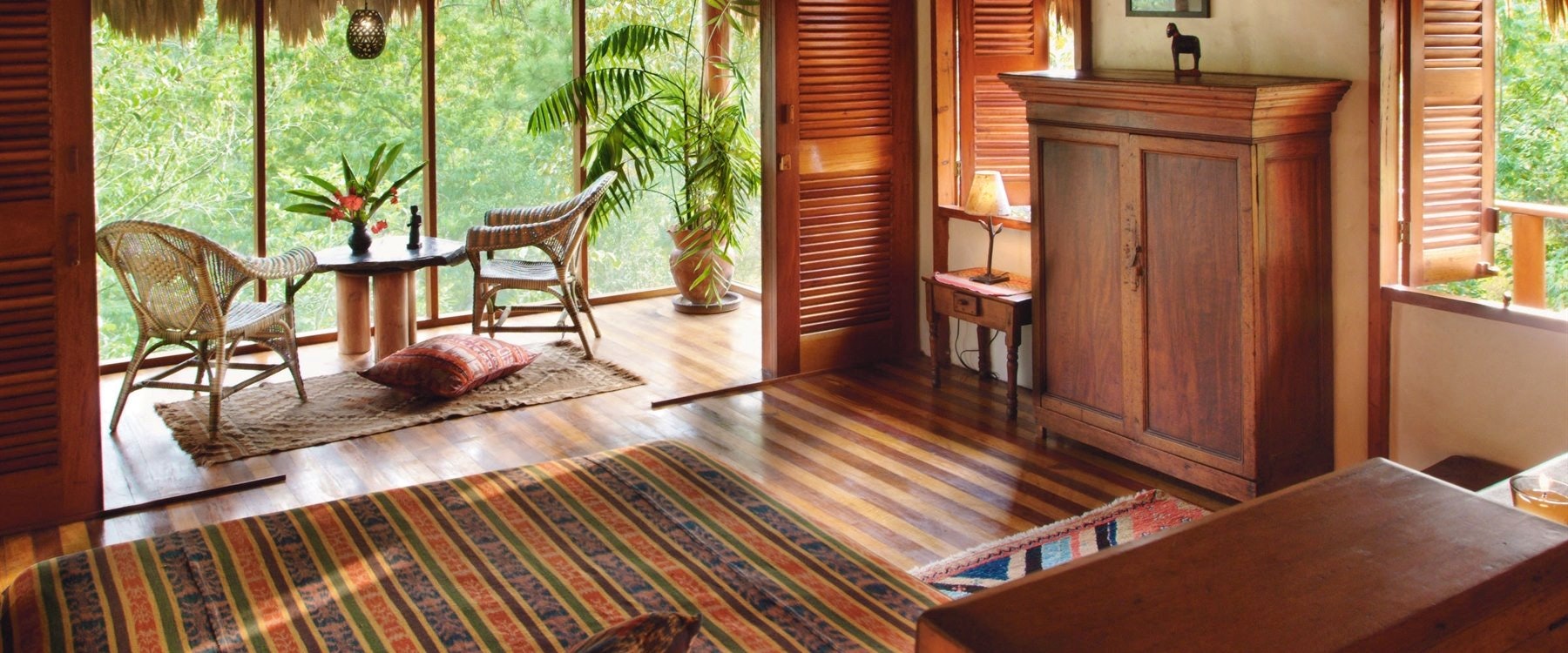 interior of bedroom, Blancaneaux Lodge, Belize