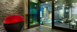 Entrance to swimming pool at the Black Pearl Chalet France