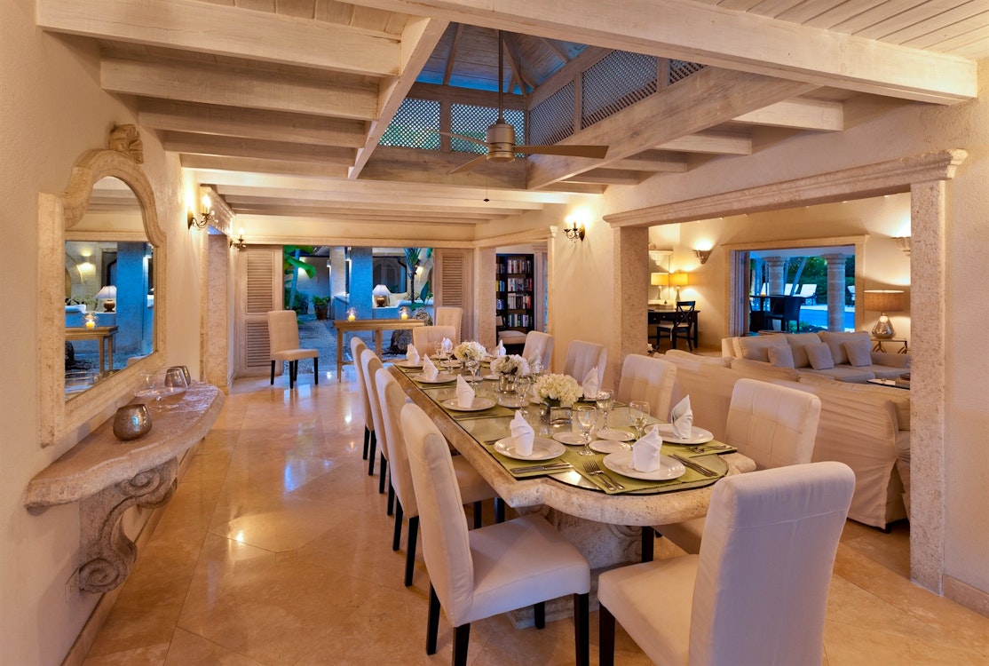 dining table at bluff house barbados