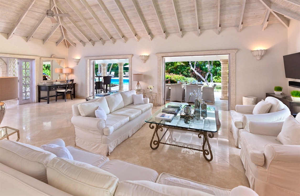 living room at bluff house barbados