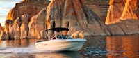 Boat activity at lake powell resort  marina