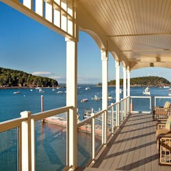 boathouse suites roof deck at harborside hotel spa marina maine