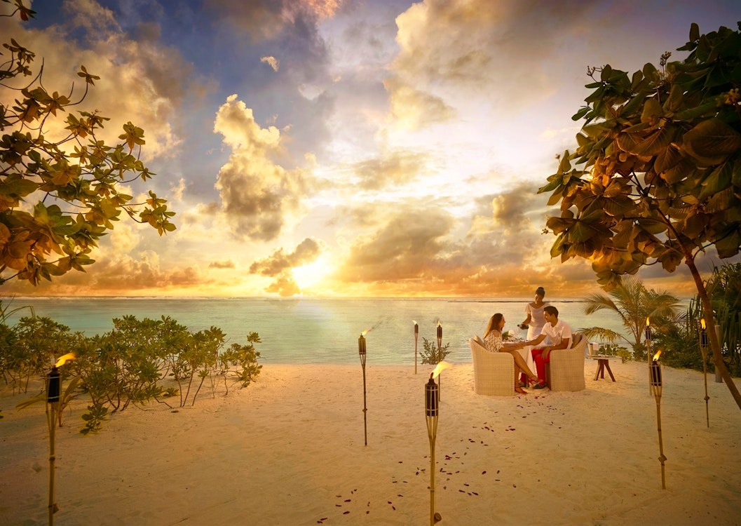 sunset dinner at the brando tahiti french polynesia 