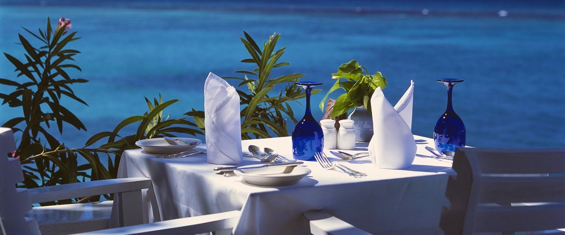 Enjoy breakfast overlooking the blue seas at Jamaica Inn, Jamaica 