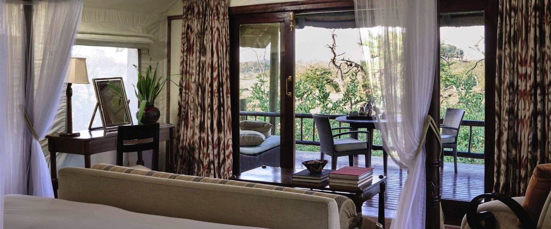 Bedroom area at Savute Elephant Lodge, A Belmond Safari, Botswana
