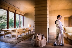 amankora punakha suite dining room and fireplace