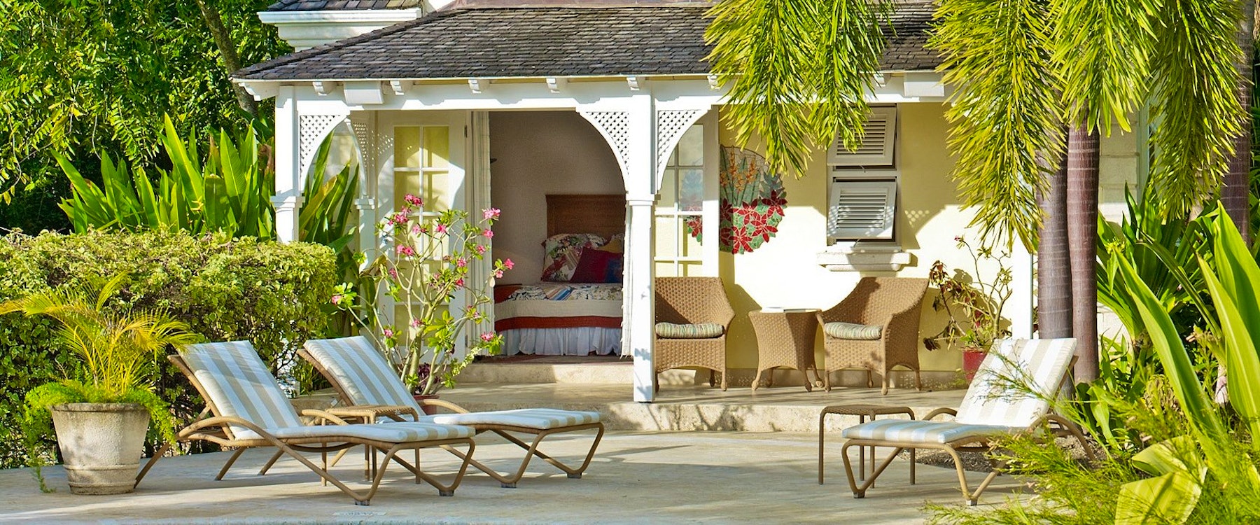 Sun Lounge Chairs at Calliaqua, Barbados 