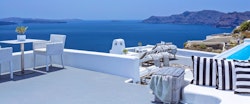Dining Area at Canaves Oia Hotel, Santorini, Greece