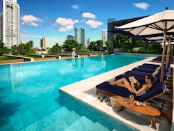 Pool Area at Capella Bangkok Luxury Hotel, Bangkok, Thailand