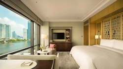Riverfront Bedroom at Capella Bangkok Luxury Hotel, Bangkok, Thailand