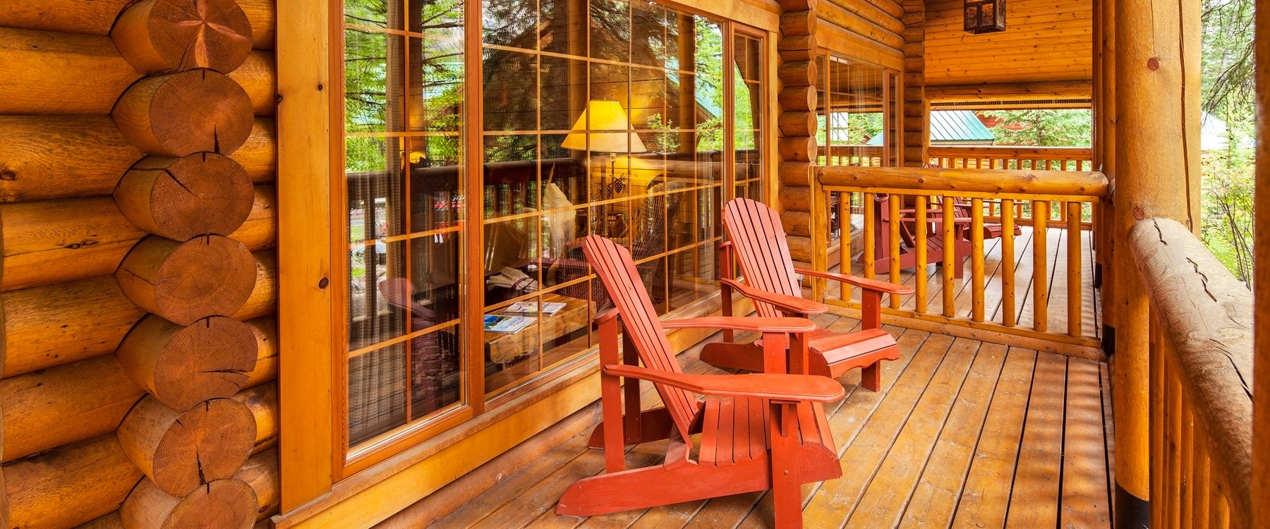Lodge deck area at Cathedral Mountain Lodge, British Columbia 