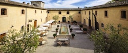 Tosca Courtyard at Castello di Casole, A Belmond Hotel, Tuscany, Italy