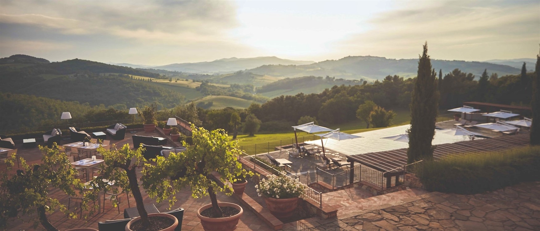 Overview of Castello di Casole, A Belmond Hotel, Tuscany, Italy