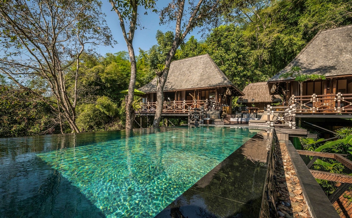 Outdoor Pool of Two-Bedroom Explorer's Lodge, Four Seasons Tented Camp Golden Triangle, Thailand