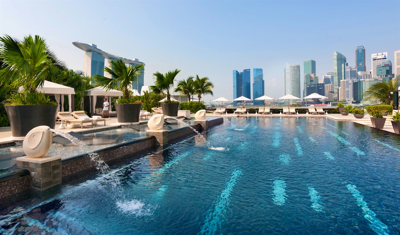 Pool area, Mandarin Oriental, Singapore, Asia