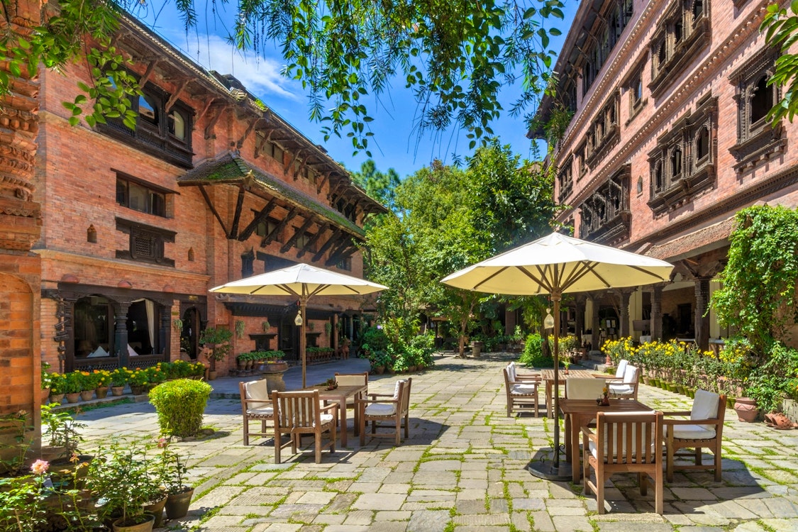 courtyard at dwarikas hotel