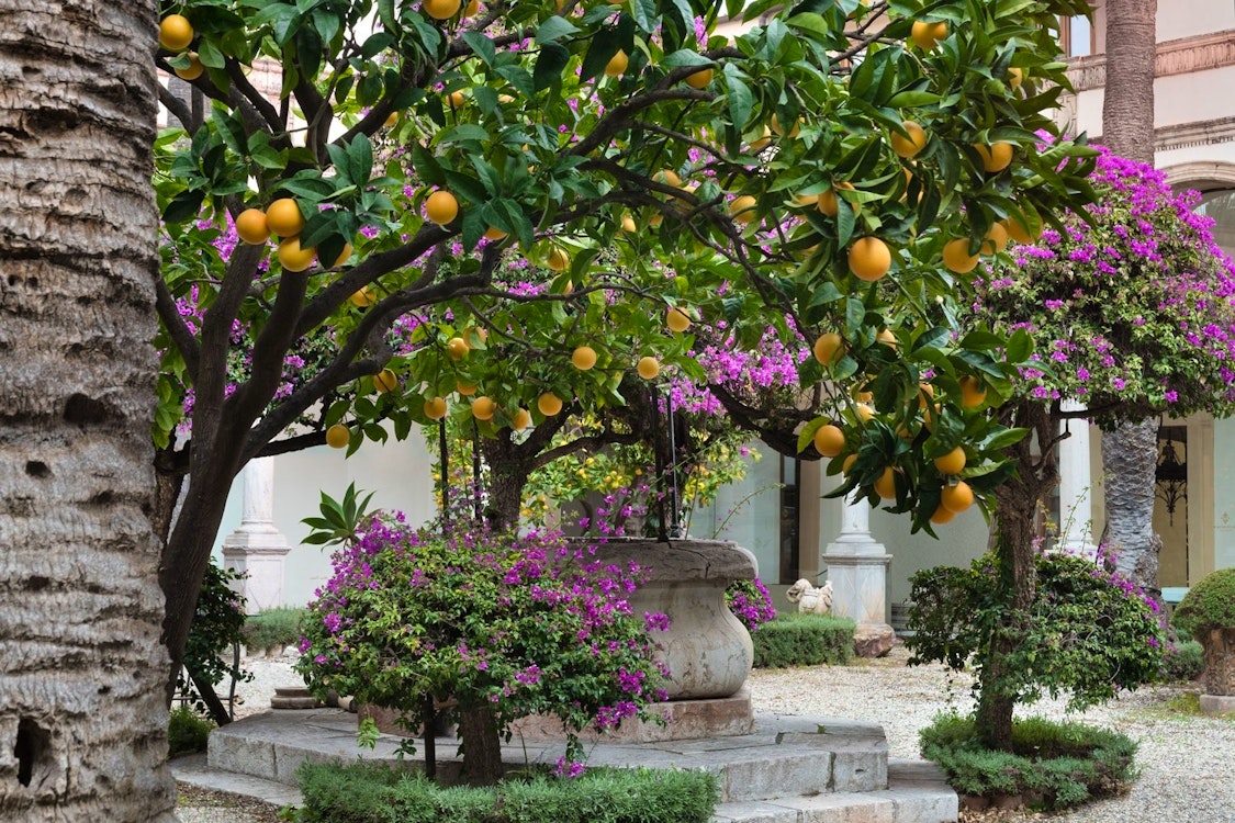 Courtyard, San Domenico Palace a Four Seasons Hotel, Sicily, Italy