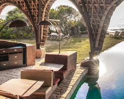 dining and pool area at Wild Coast Tented Lodge, Yala National Park