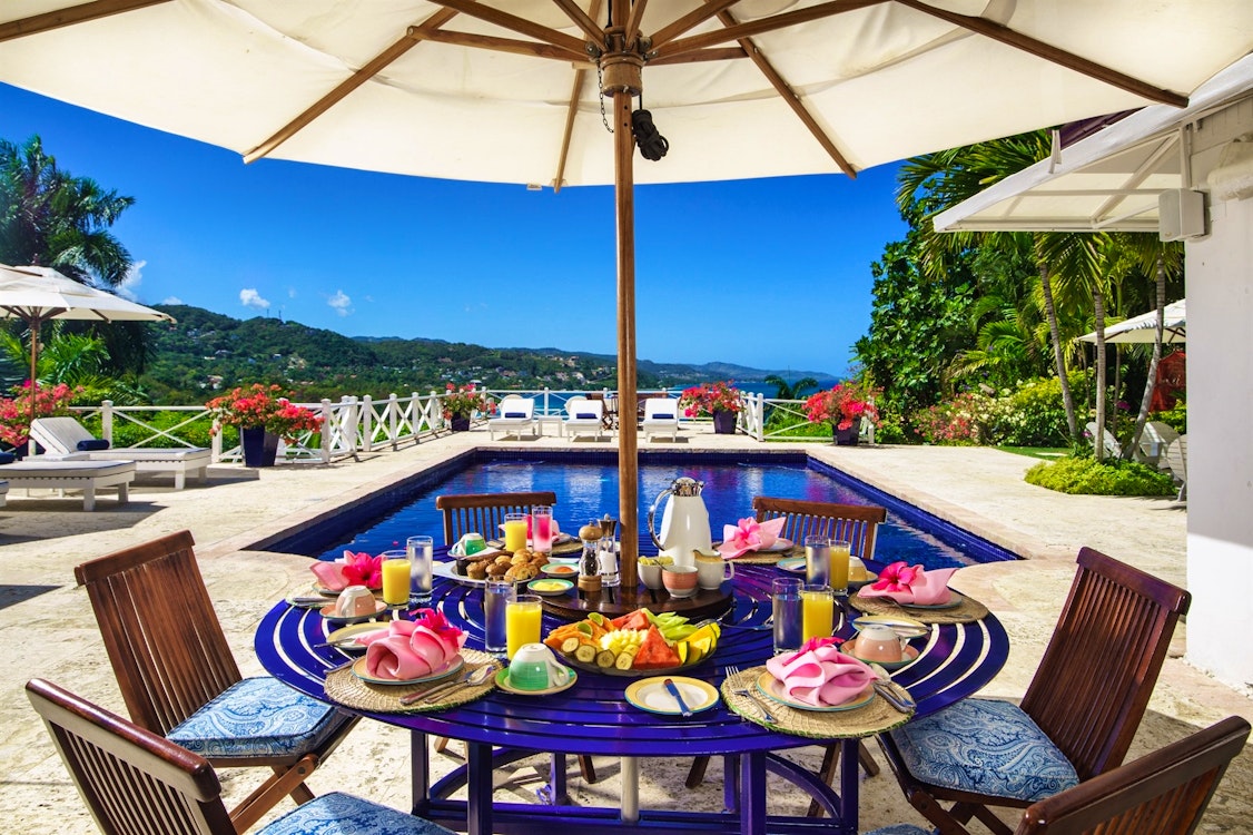 luxury villa breakfast at round hill villas jamaica