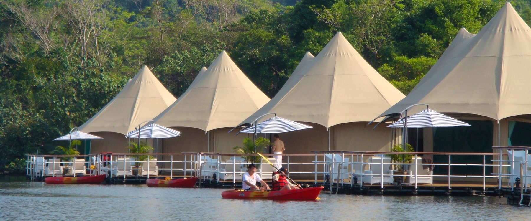 Boats at 4 Rivers Floating Lodge, Cambodia