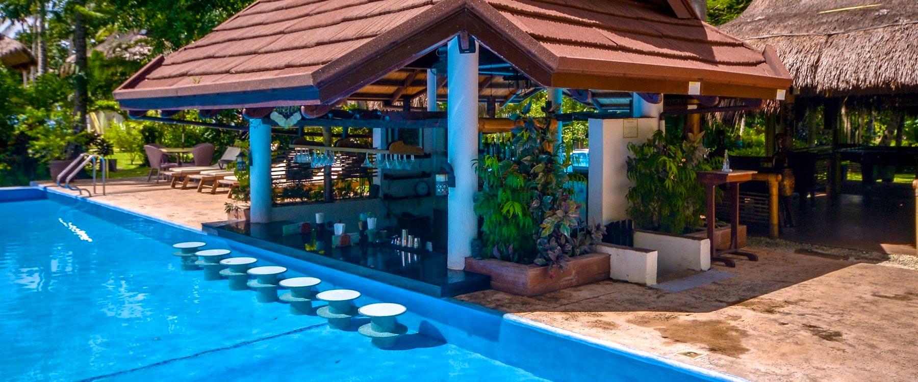 Pool bar at Daluyon Beach & Mountain Resort, Palawan