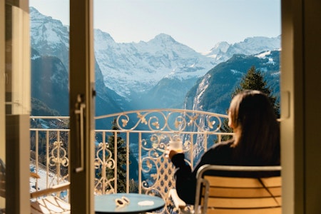 Grand Hotel Belvedere | Balcony View over the Mountains