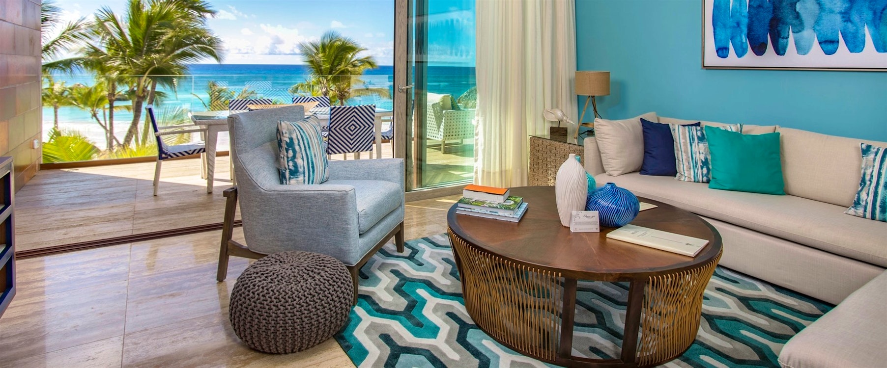 Beachfront Suite Living Room at Eden Roc at Cap Cana Boutique Suites & Beach Club, Dominican Republic