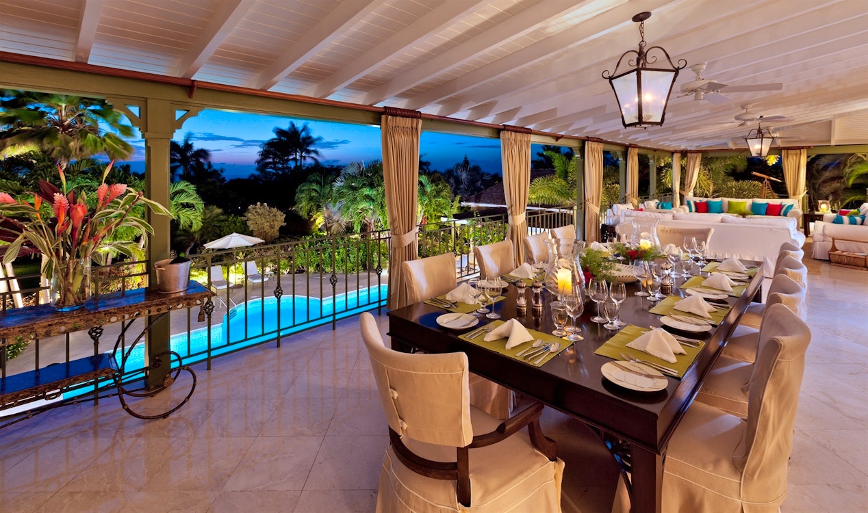 patio dining at eden villa sugar hill barbados 
