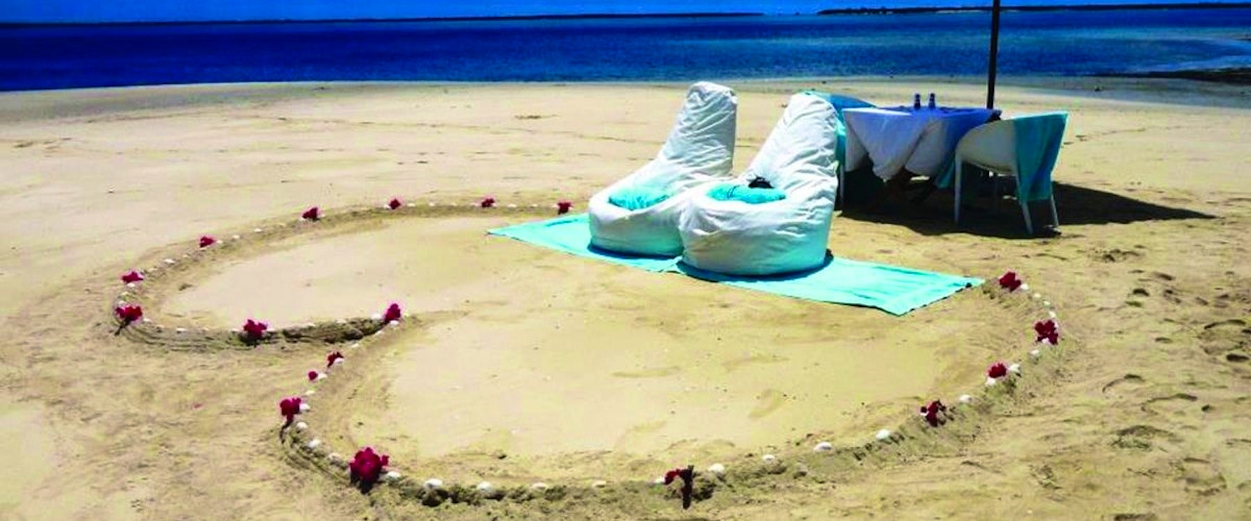 Romantic Beach Picnic View at Azura Benguerra, Mozambique