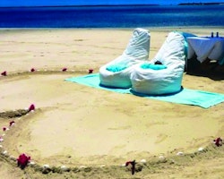 Romantic Beach Picnic View at Azura Benguerra, Mozambique