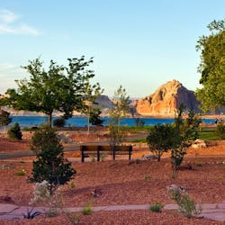Exterior of lake powell resort marina
