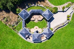 exterior of hotel from sky, Cabot Lodge, Queenstown, South Island, New Zealand