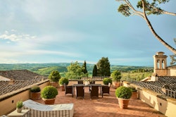 Terrace View of Castello Del Nero, Tuscany, Italy