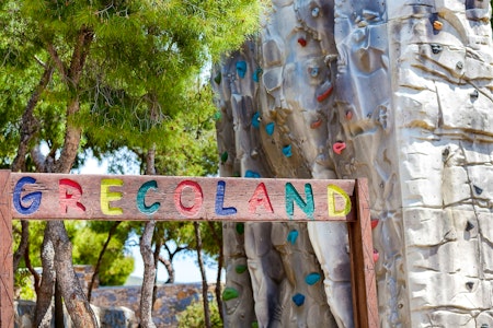 Grecoland kids club with rock climbing