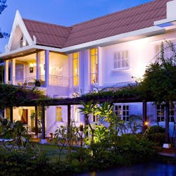 Facade at dusk at Maison Souvannaphoum by Angsana, laos