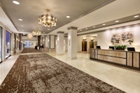 the long lobby at fairmont vancouver hotel