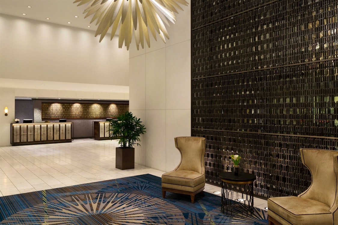 Lobby seating area at Fairmont Vancouver