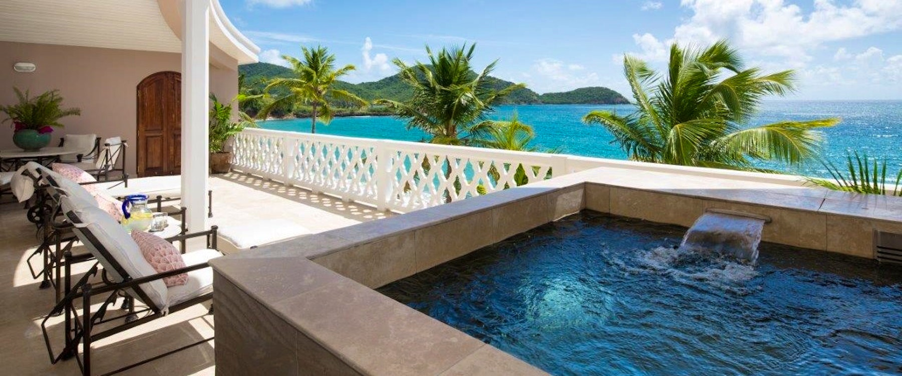 Luxurious Suite Terrace with Private Jacuzzi at Curtain Bluff, Antigua 