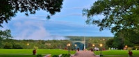 Landscape view of grounds at Victoria Falls Hotel, Zimbabwe 
