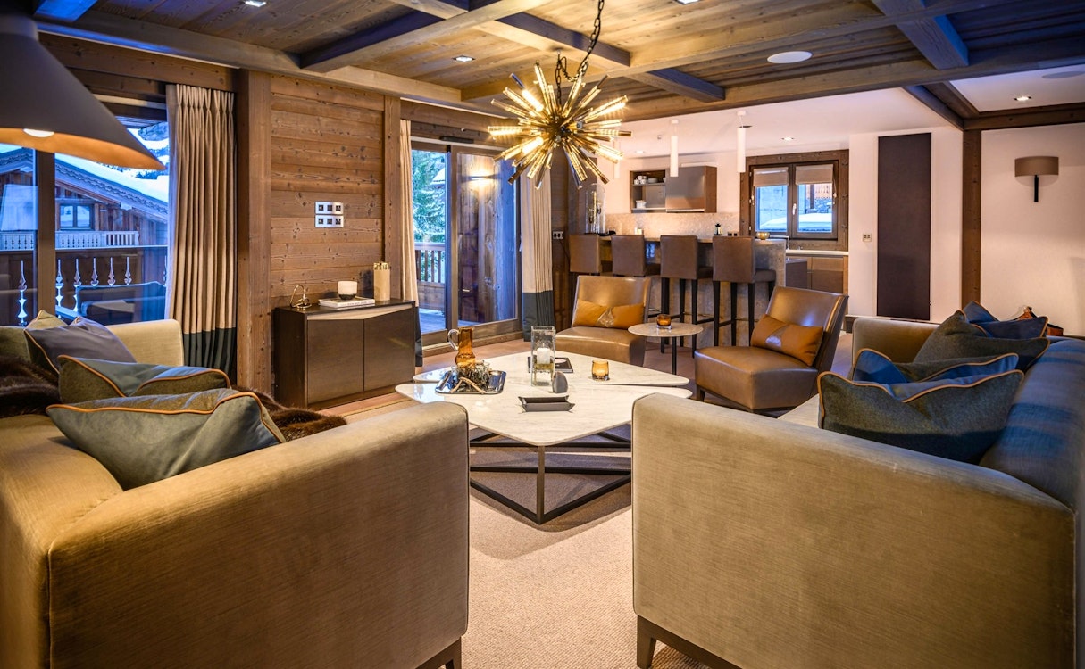 Four-Bedroom Prestige Residences Living Area at Six Senses Residences, Courchevel