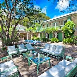 outdoor terrace at fustic house barbados