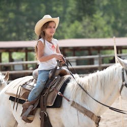 Children Horse Riding at Drowsy Water Ranch, Colorado