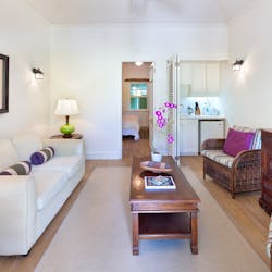 cottage west living room at gardenia villa barbados