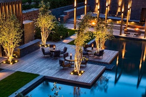 outdoor terrace at the chedi andermatt switzerland
