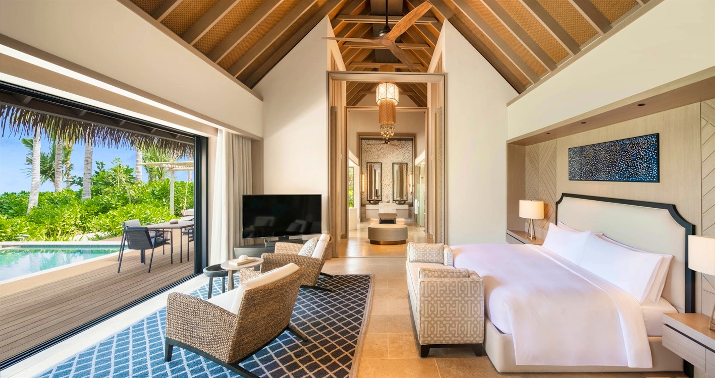 Two or Three-bedroom Grand Beach Villa with Pool at Waldorf Astoria Maldives
