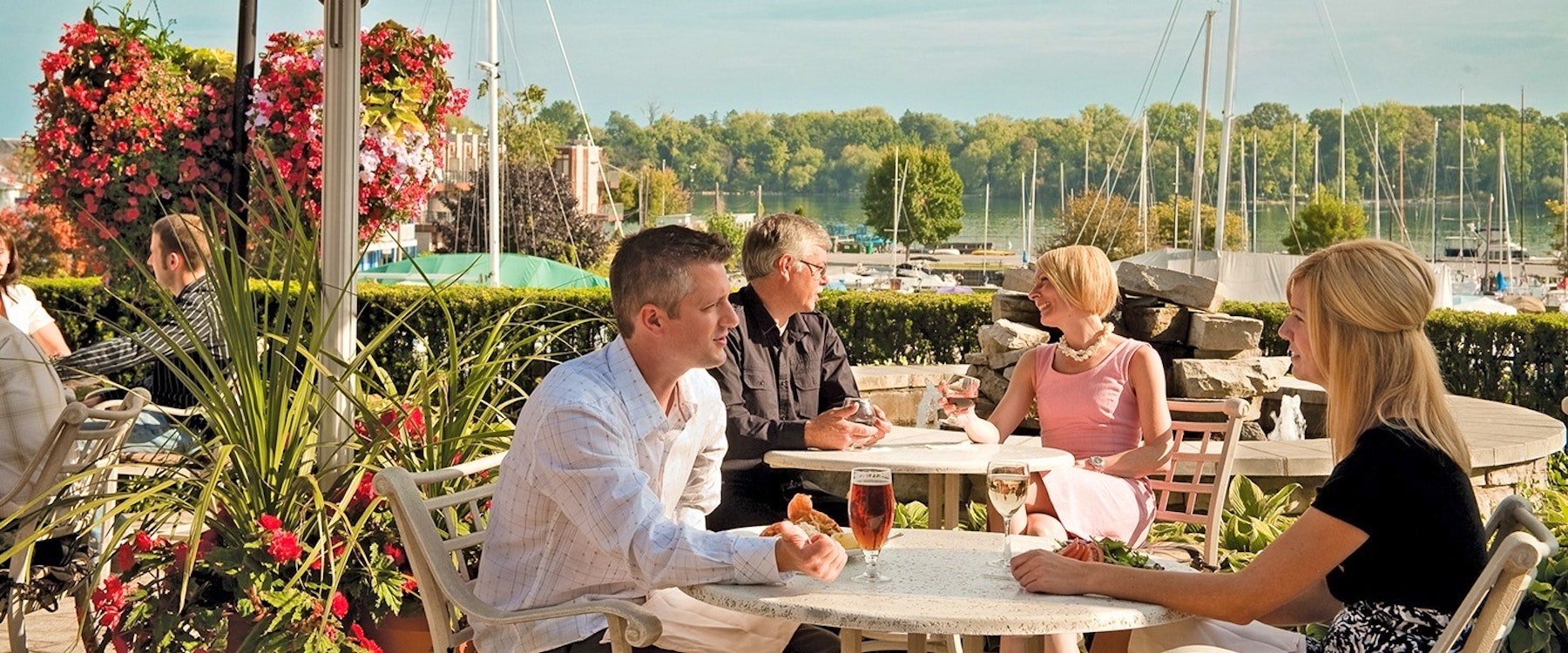 Harbour Side Patio at Queen’s Landing by Vintage Hotels, Ontario 