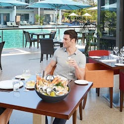 couple dining at SKYCITY Darwin
