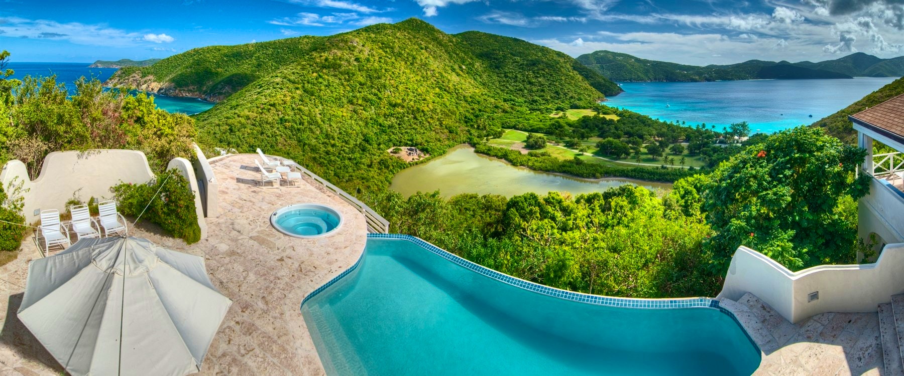 Terrace of Harbour House Villa at Guana Island, British Virgin Islands