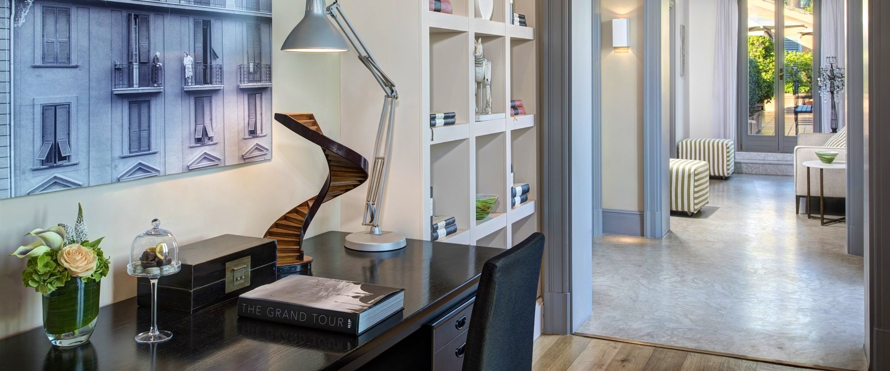 Nikinsky Suite Library at Hotel De Russie, Rome, Italy