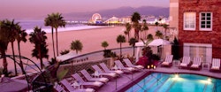 Pool and Santa Monica Pier at Twilight